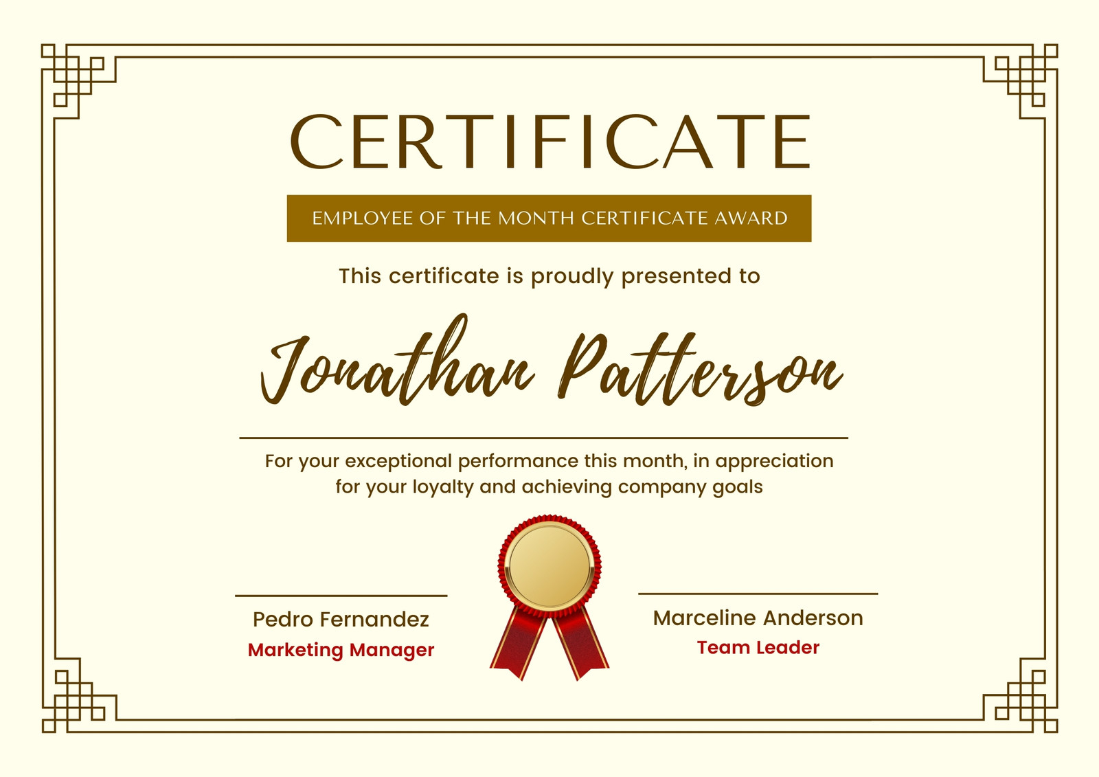Free printable employee of the month certificate templates  Canva Pertaining To Best Employee Award Certificate Templates