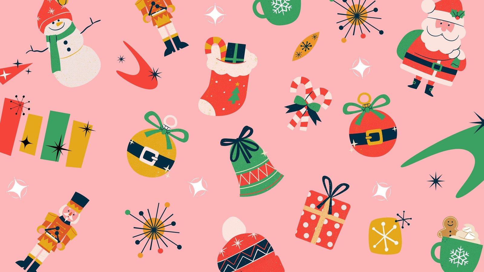 Pink Christmas Zoom background - festive virtual backgrounds for the ...
