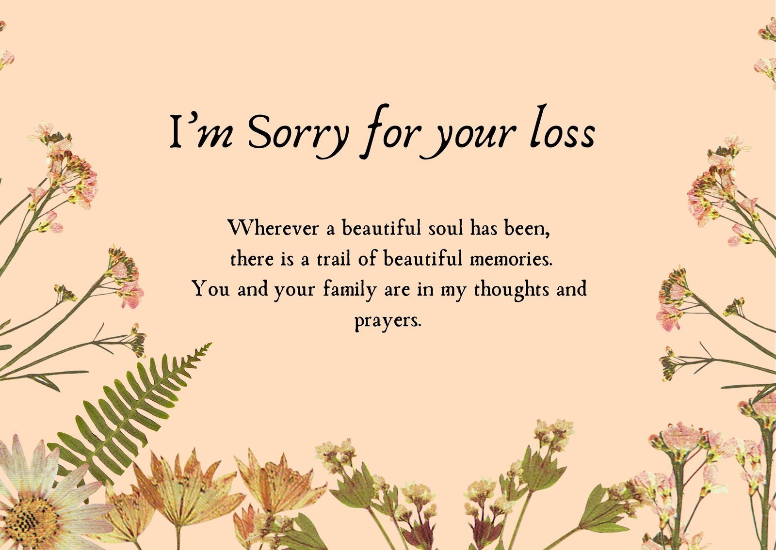 Page 21 - Free printable sympathy card templates to customize  Canva Pertaining To Sorry For Your Loss Card Template
