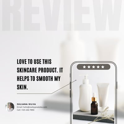 Beauty Skincare Product Review Testimonial Instagram Post