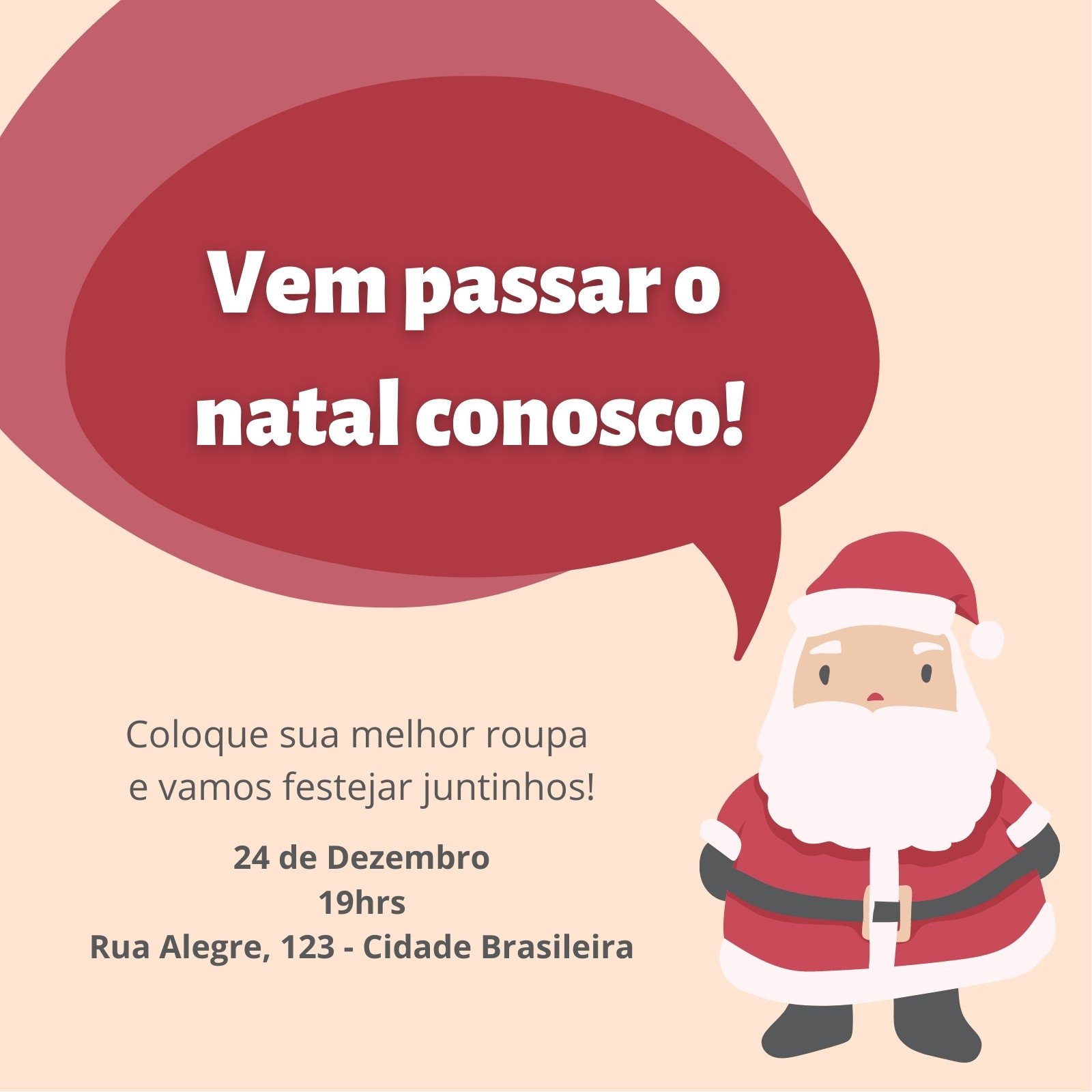 Convite Festa Natal Ceia Família com Fotos em Video Whatsapp