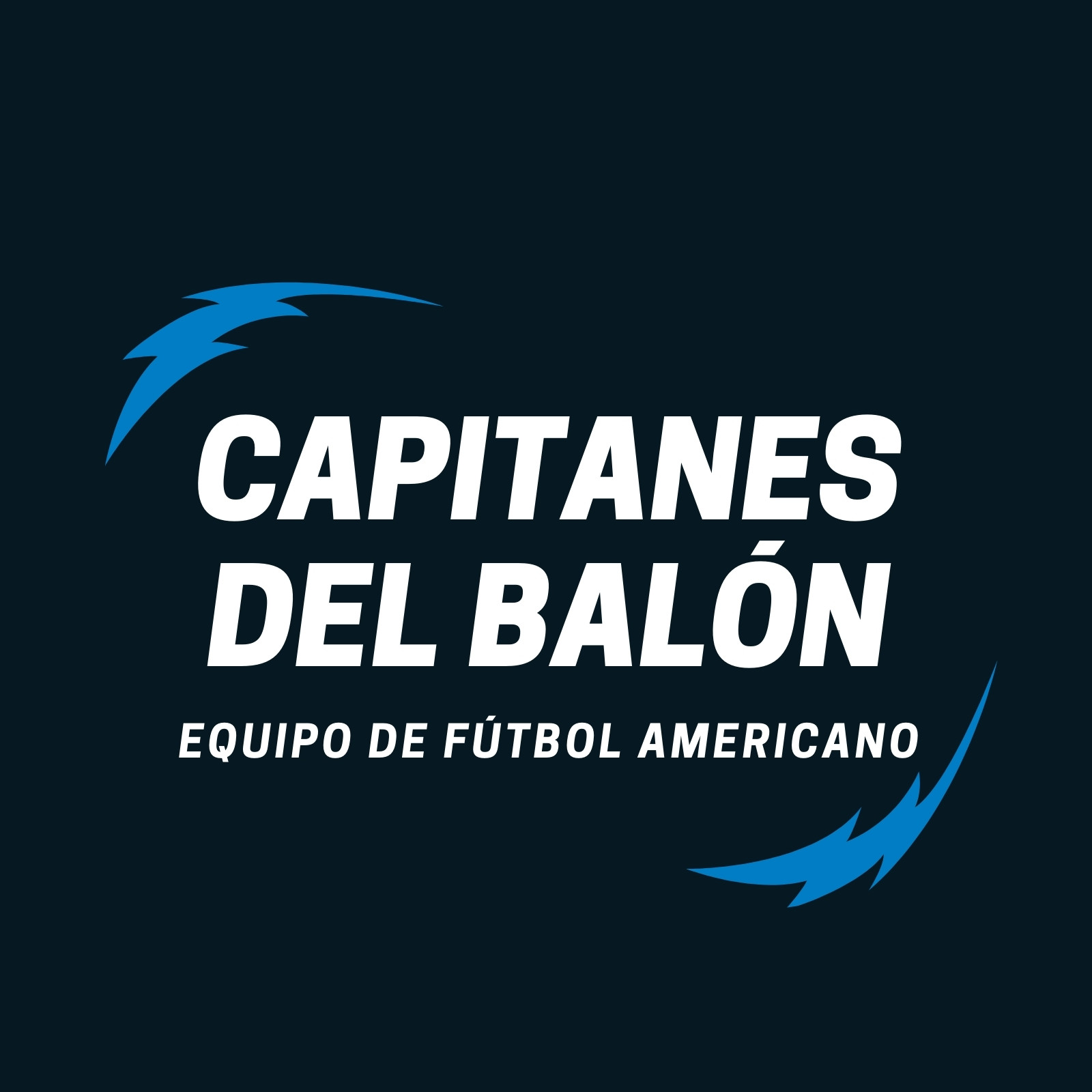 Negro y Azul Capitanes Truenos Fútbol Americano Logo