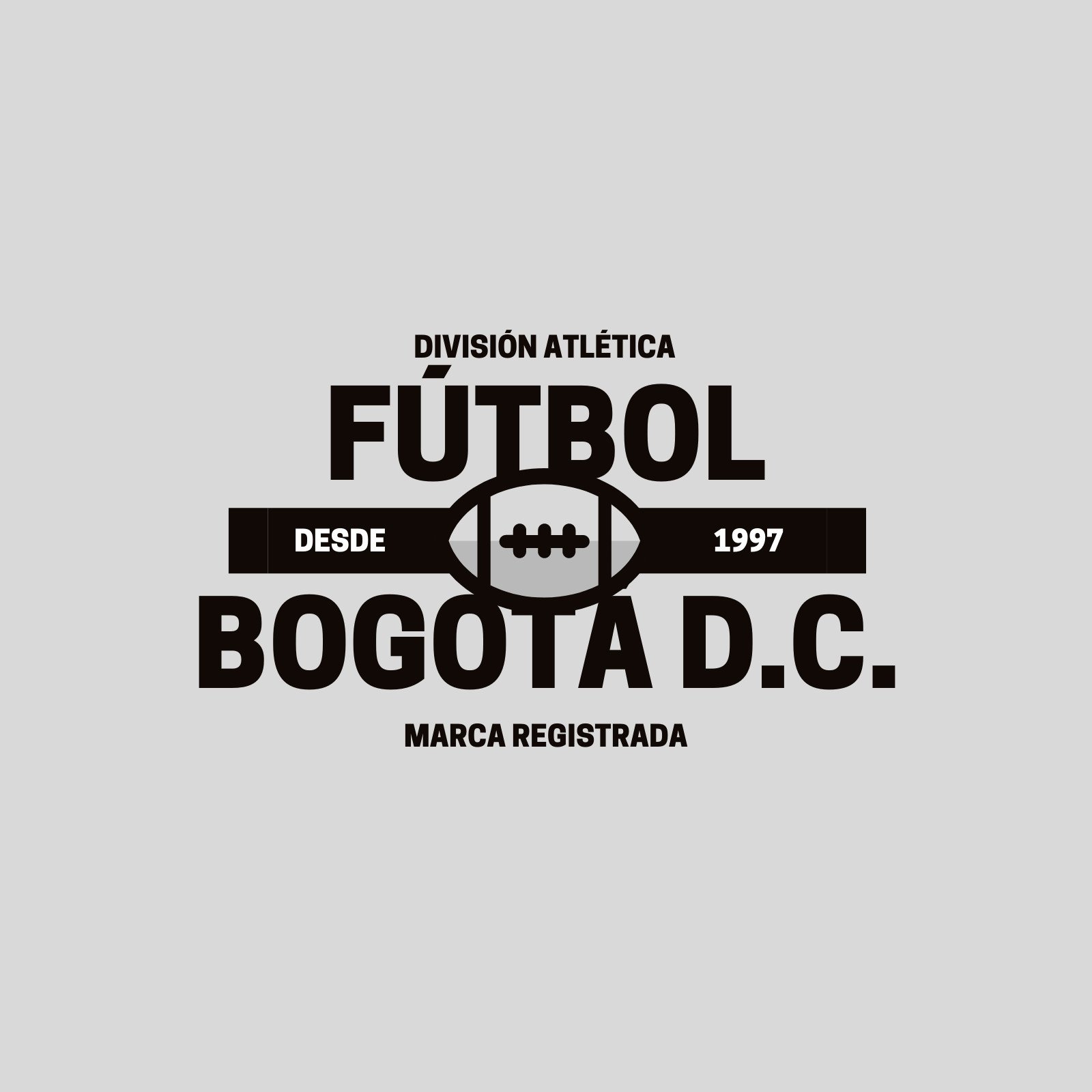 Negro y Gris Balón Bogotá D.C. Fútbol Logo
