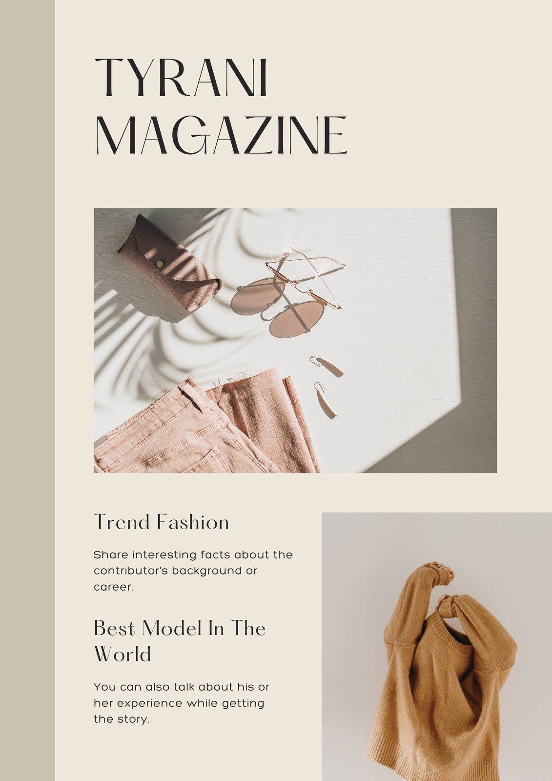 Minimalist Brown Fashion Magazine - Venngage