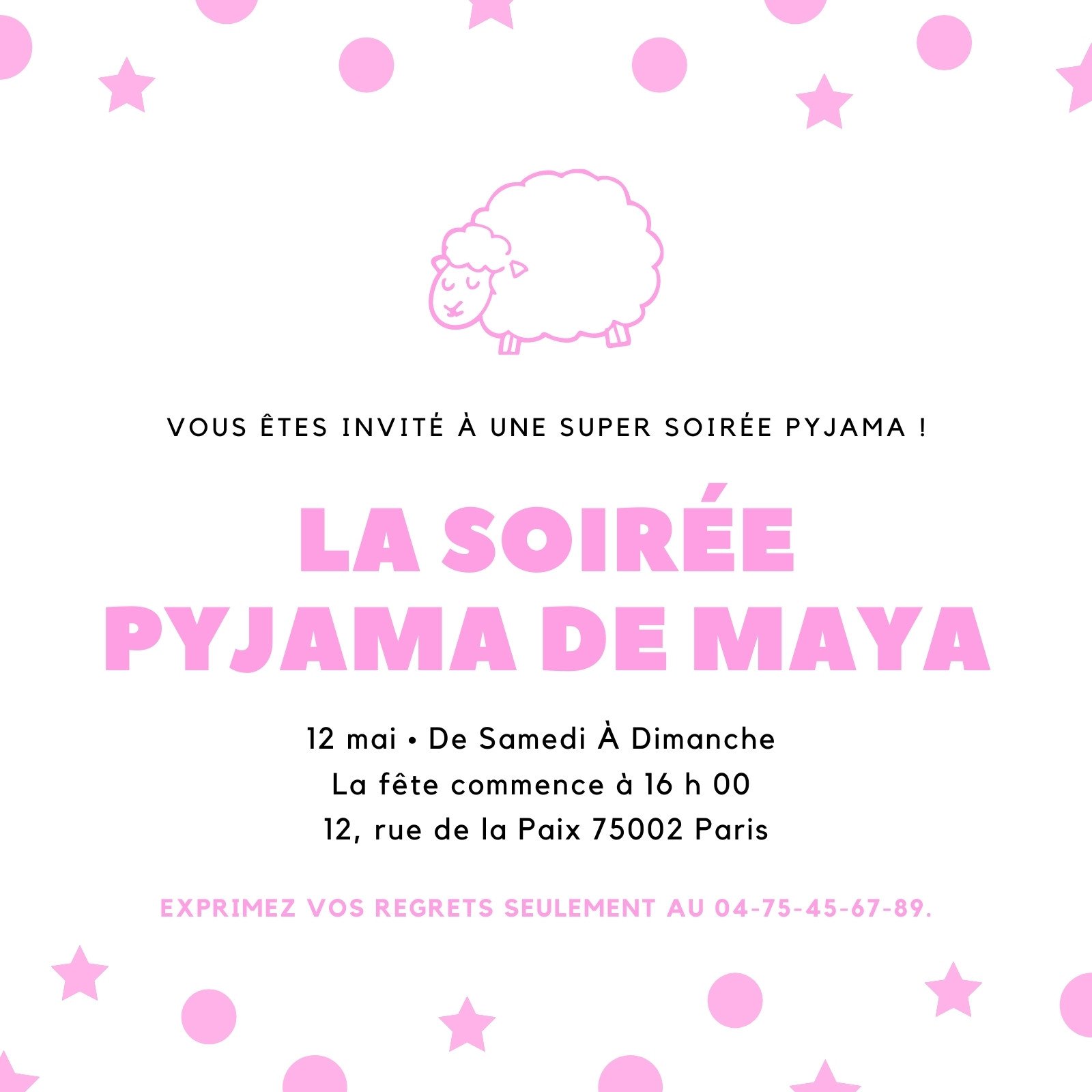 Invitation Anniversaire Soirée Pyjama - Popcarte