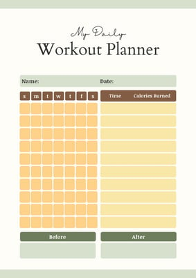 Free, custom printable workout planner templates online | Canva