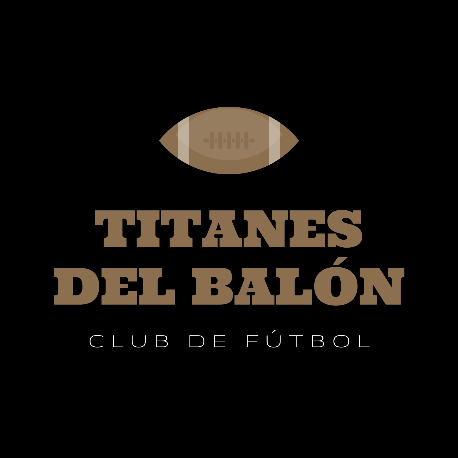 Negro y Café Ícono de Balón Titanes del Balón Fútbol Americano Logo