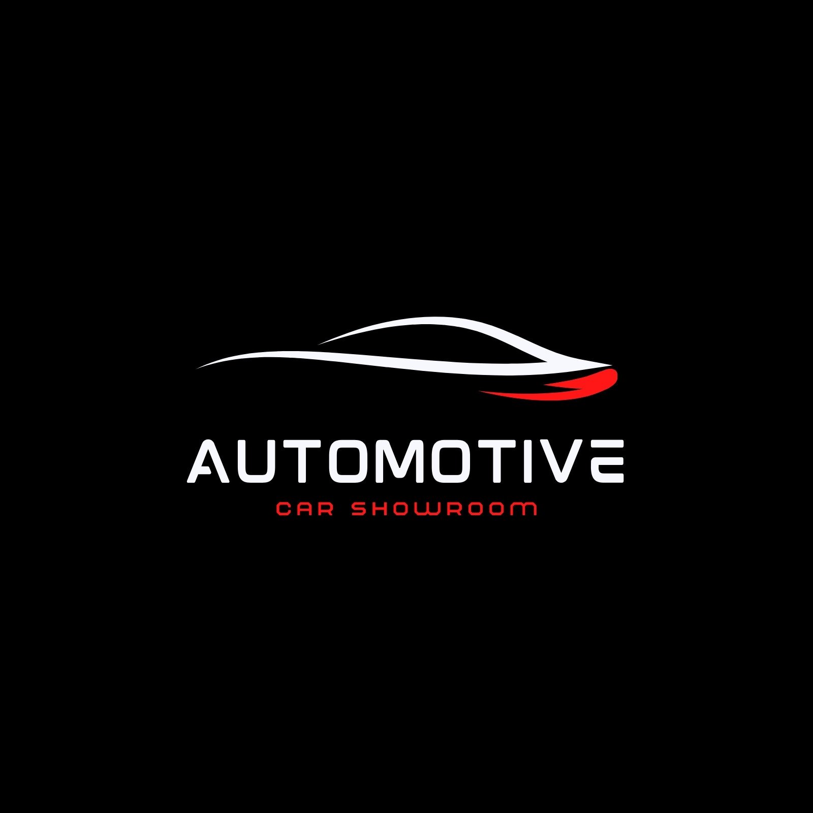 Black and Red Modern Automotive Car Logo