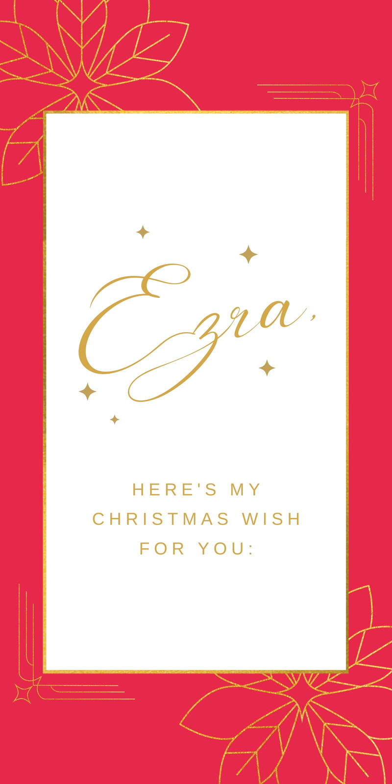 Red Maroon White and Gold Classy and Elegant Personal Christmas Card