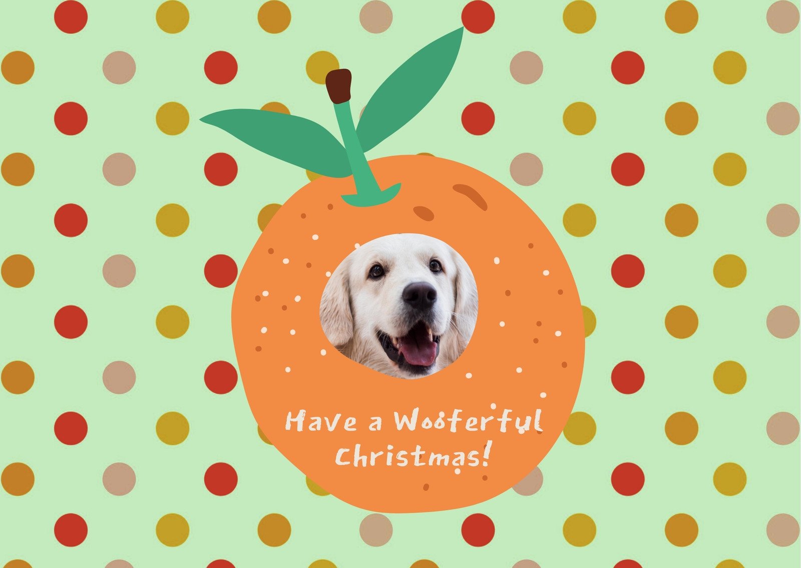 Green Funny Dog in Food Wooferful Christmas Card