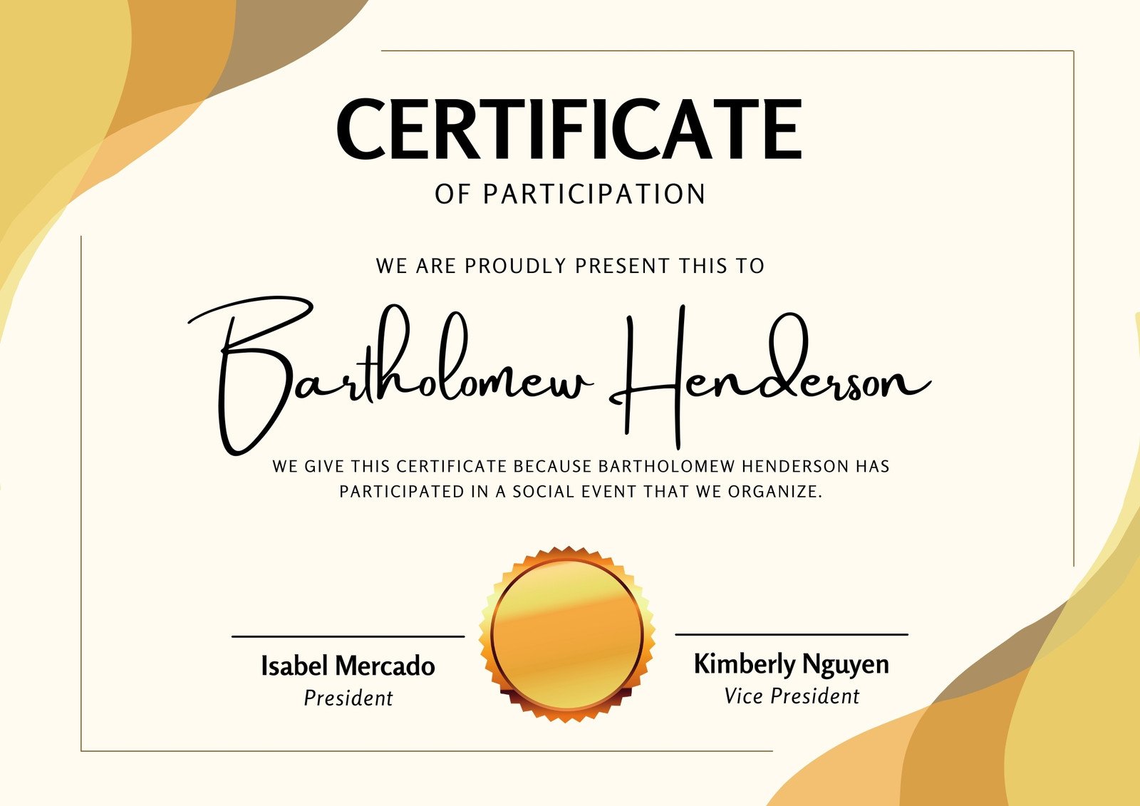 Free, printable custom participation certificate templates  Canva Inside Certification Of Participation Free Template