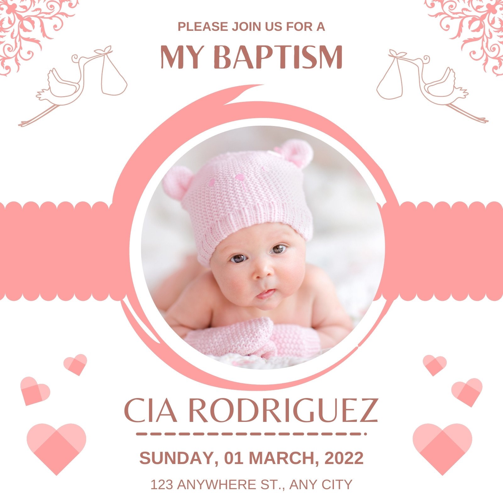 christening background for baby girl plain