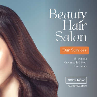 Grey Gradient Modern Beauty Hair Salon Promotion Instagram Post