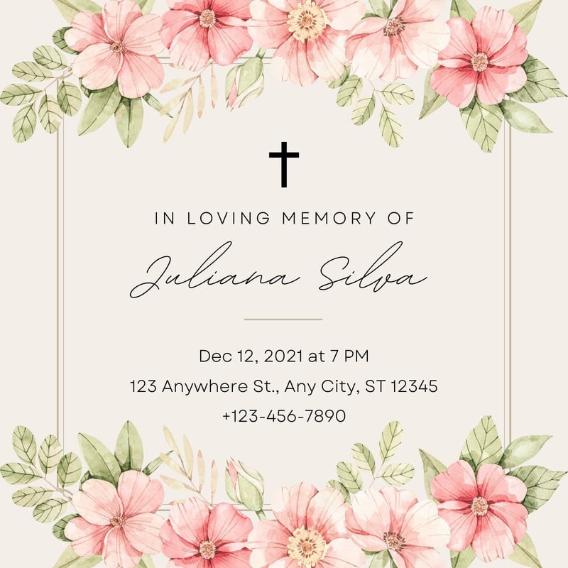 Free And Customizable In Loving Memory Templates