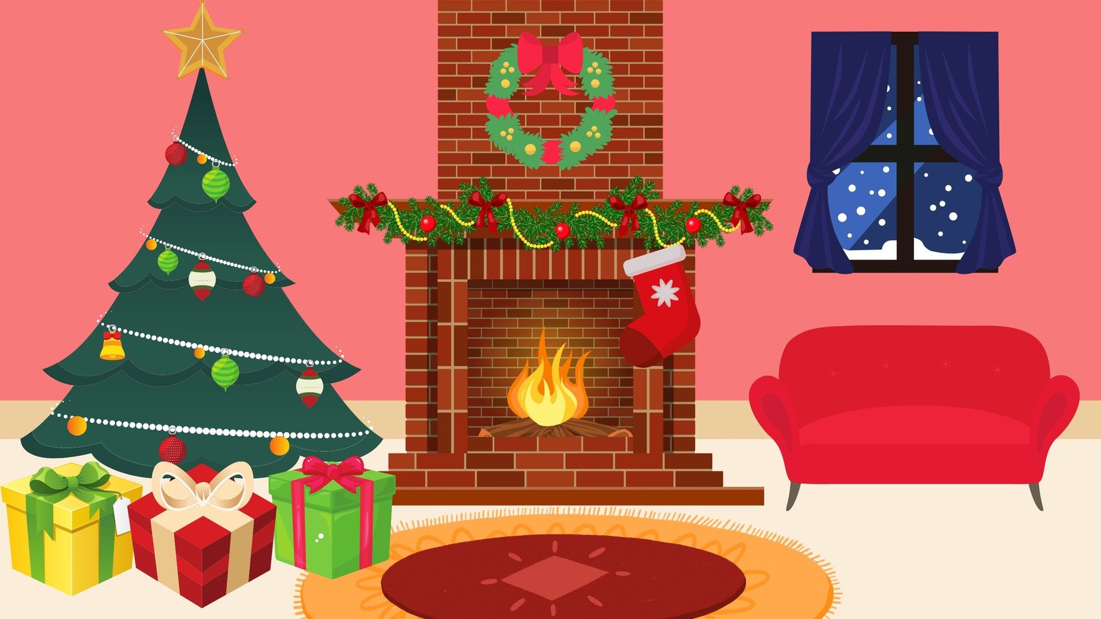 Free Christmas Zoom virtual background templates