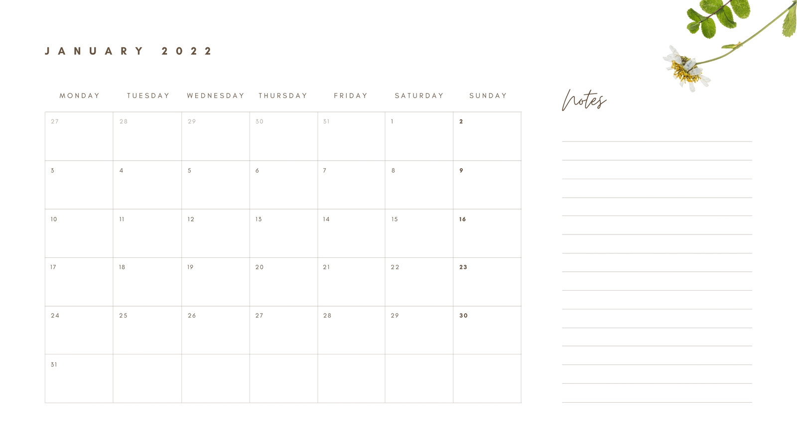 free printable business calendars from website