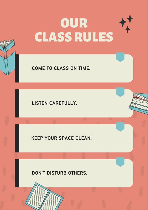 Page Free Custom Printable Classroom Rules Poster Templates Canva