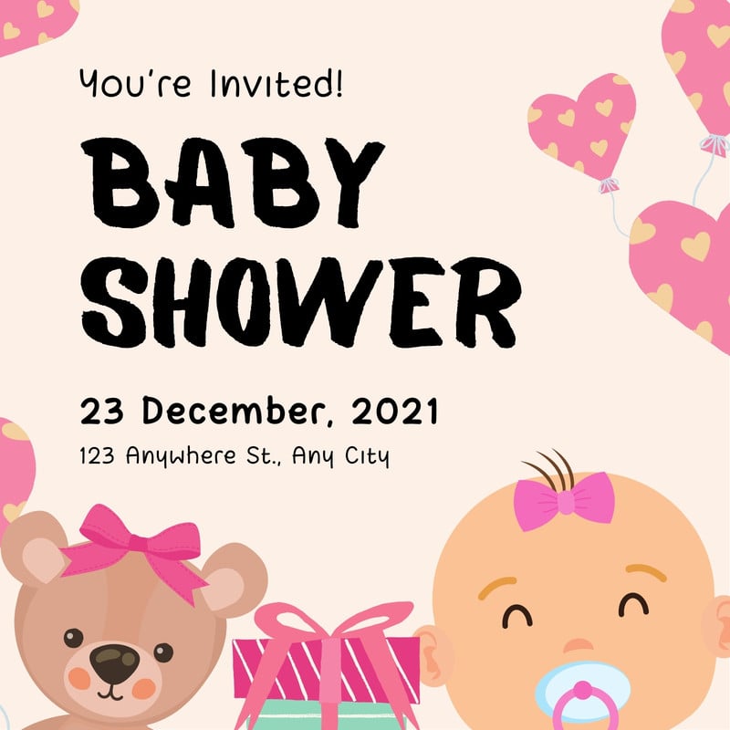 Page 20 - Free, custom printable baby shower invitation templates | Canva