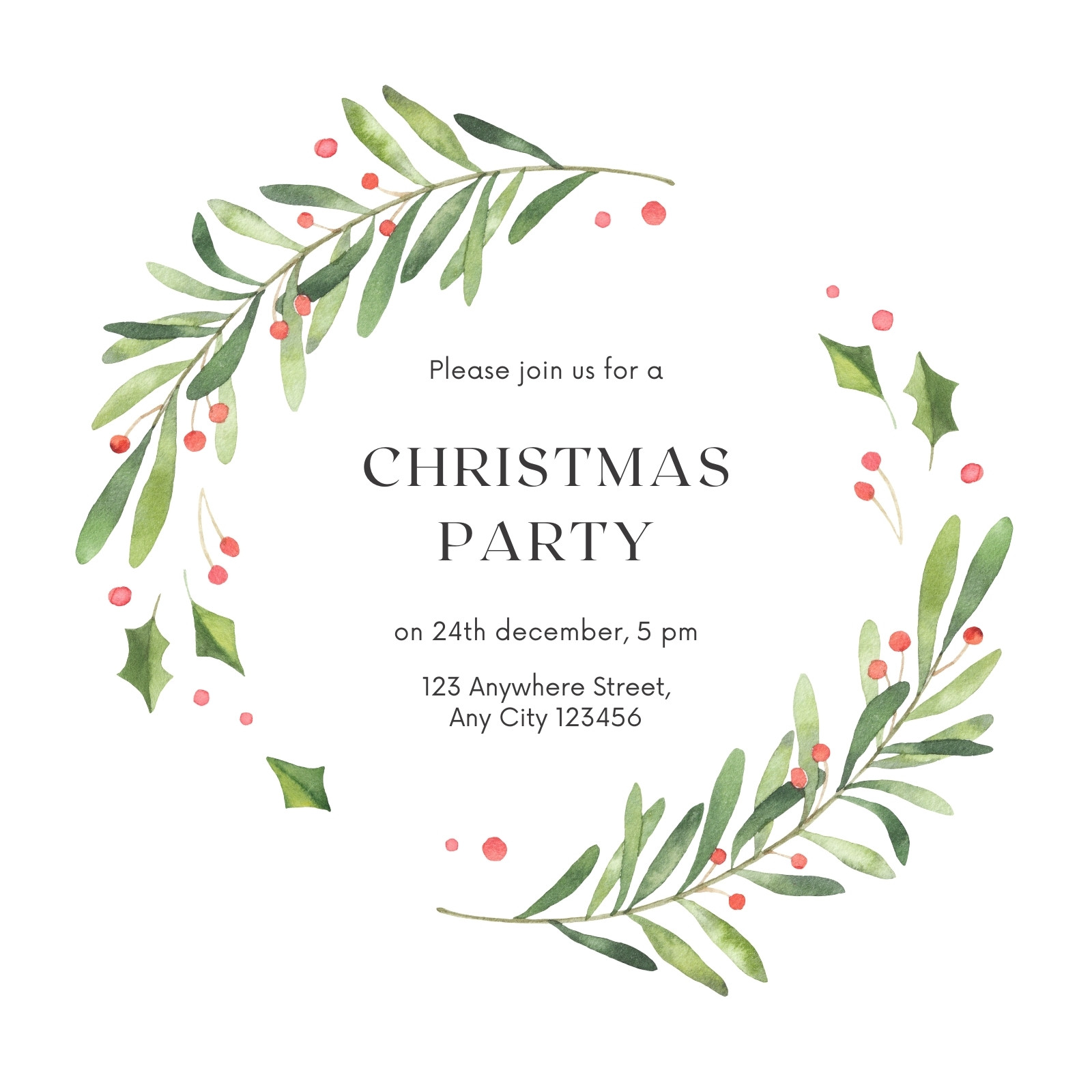 christmas party invitation blank template