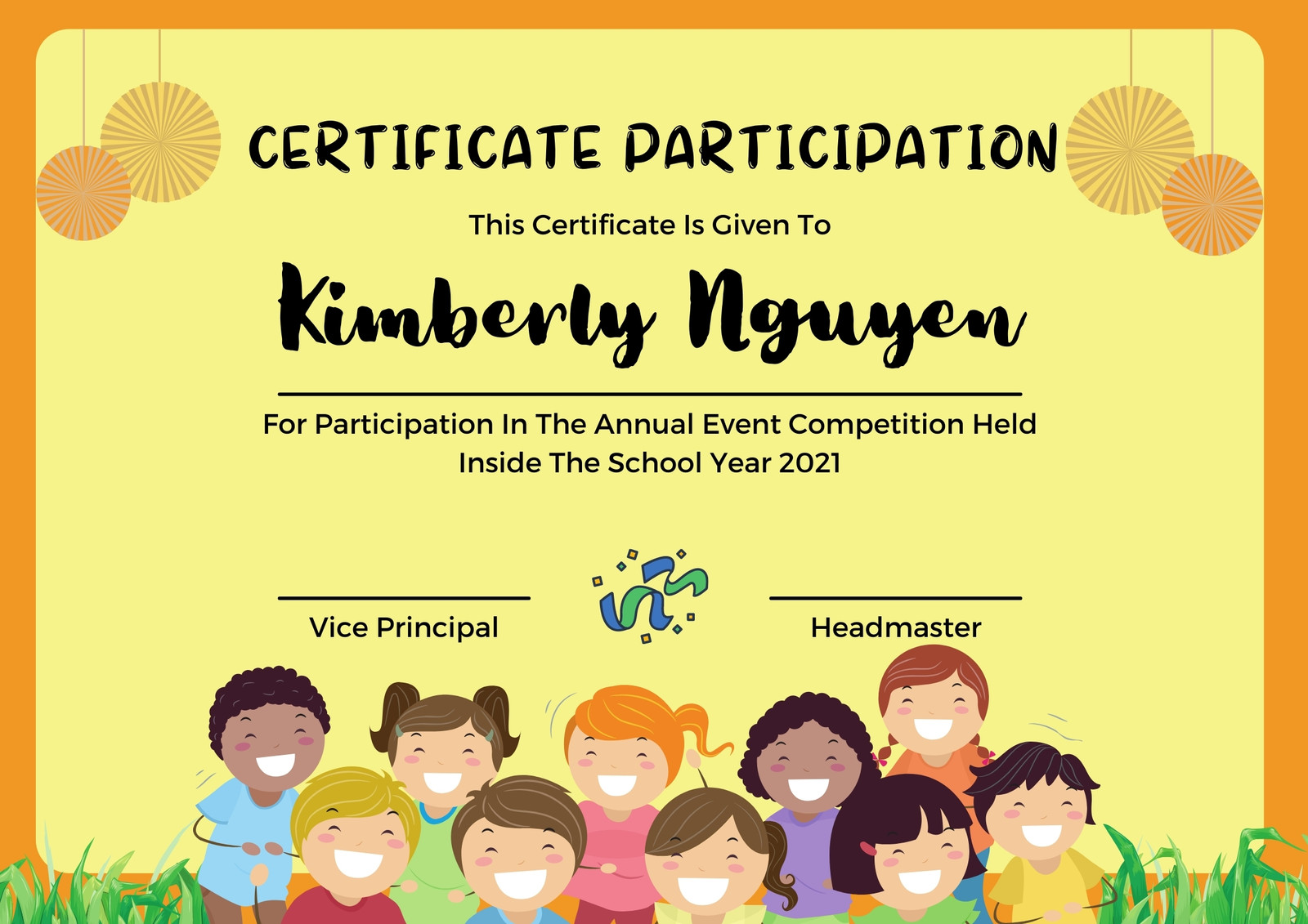 Canva Orange And Yellow Certificate Participation Competition XcbNZzGTcsk 