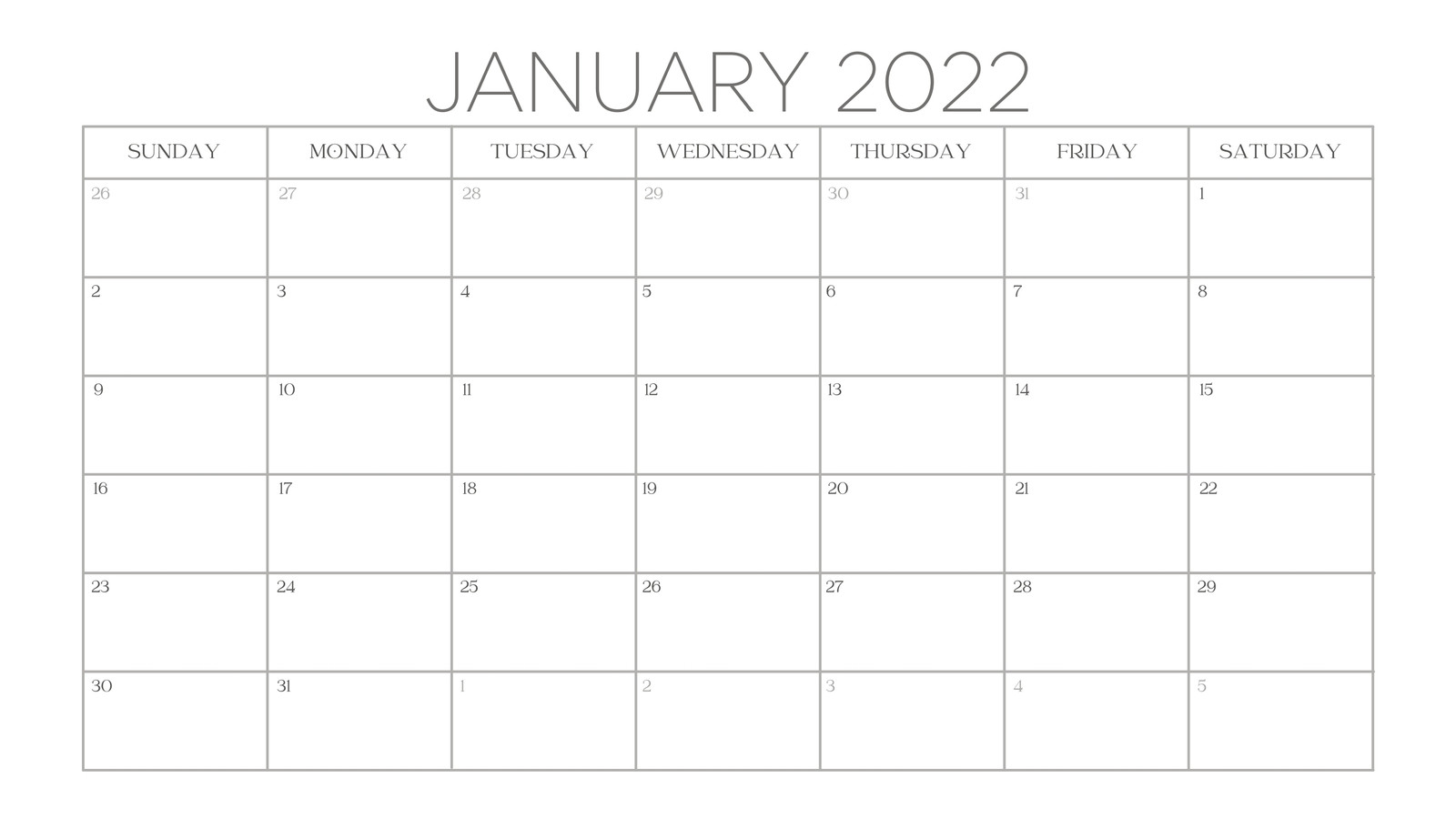 January, 2022