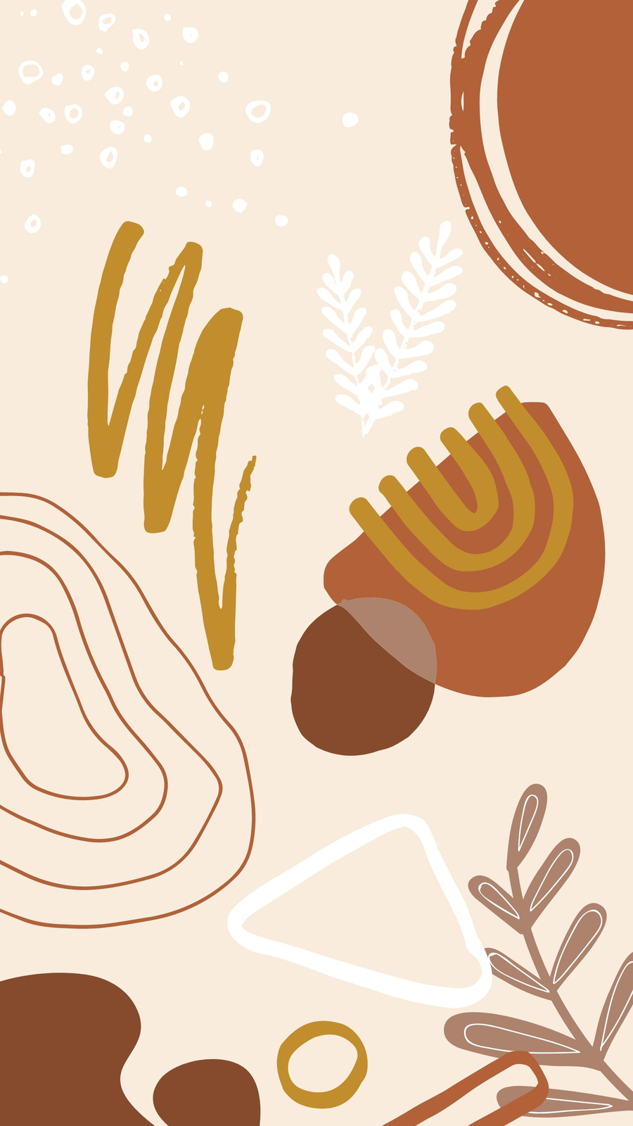 Aesthetic and boho banner. Abstract modern background with brown