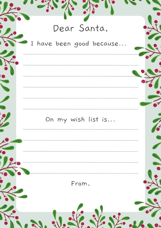 Free printable Santa letter templates you can customize | Canva