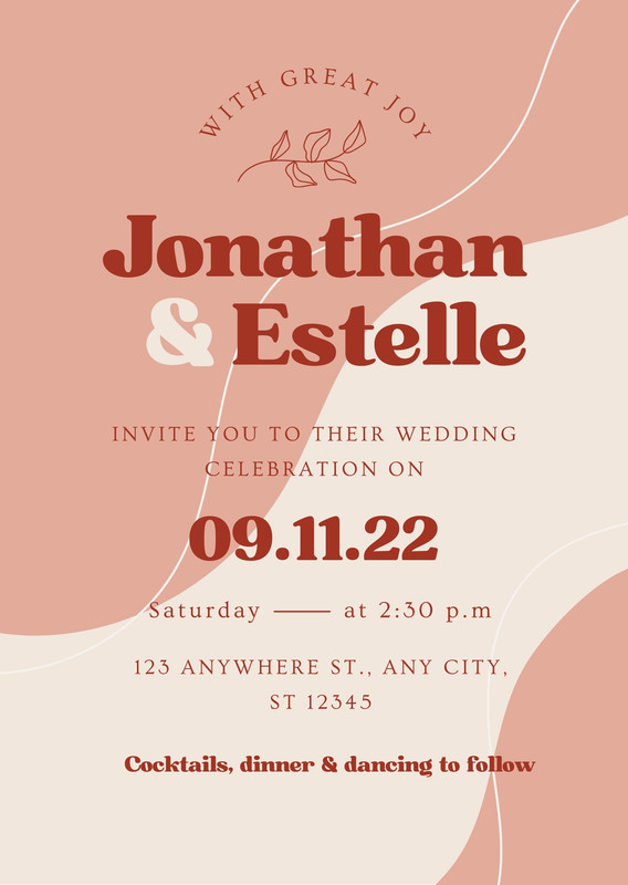 Page 15 - Wedding invitation templates to customize for free | Canva