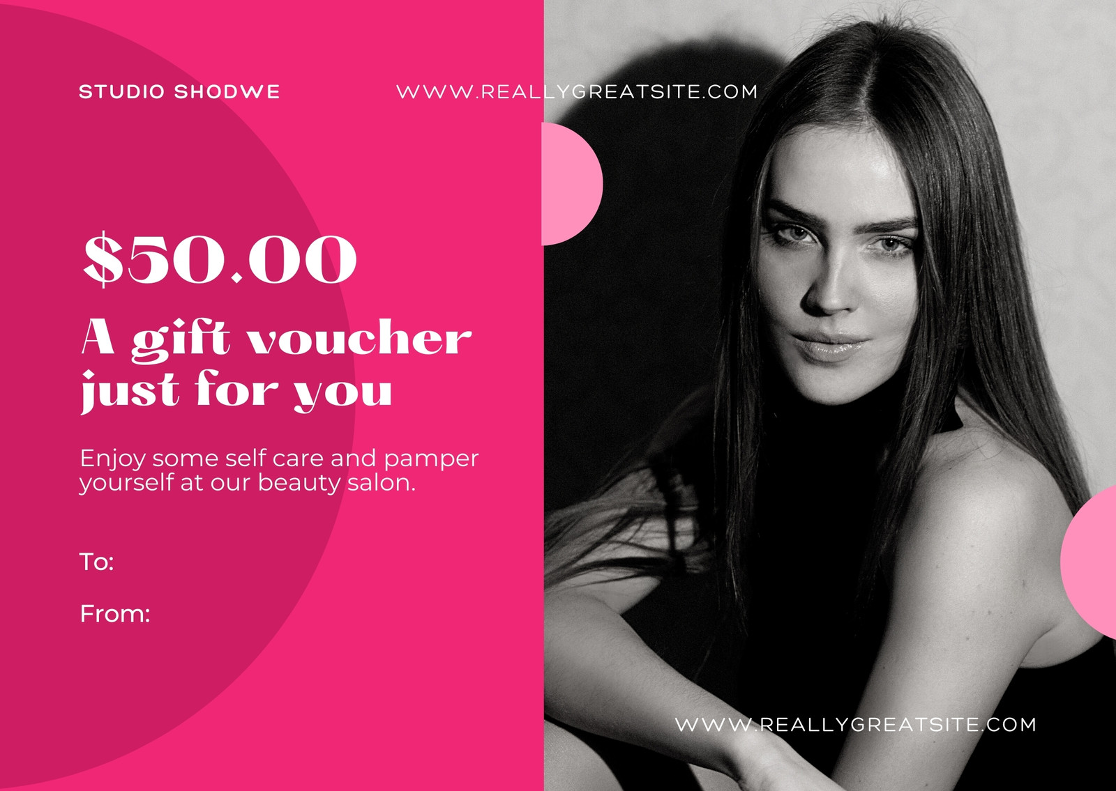 Hot Pink Professional Beauty Business Studio Gift Voucher