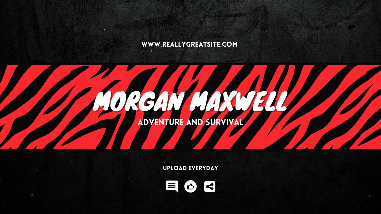 Black and Red Frame Morgan Maxwell Upload Everyday YouTube Channel Art