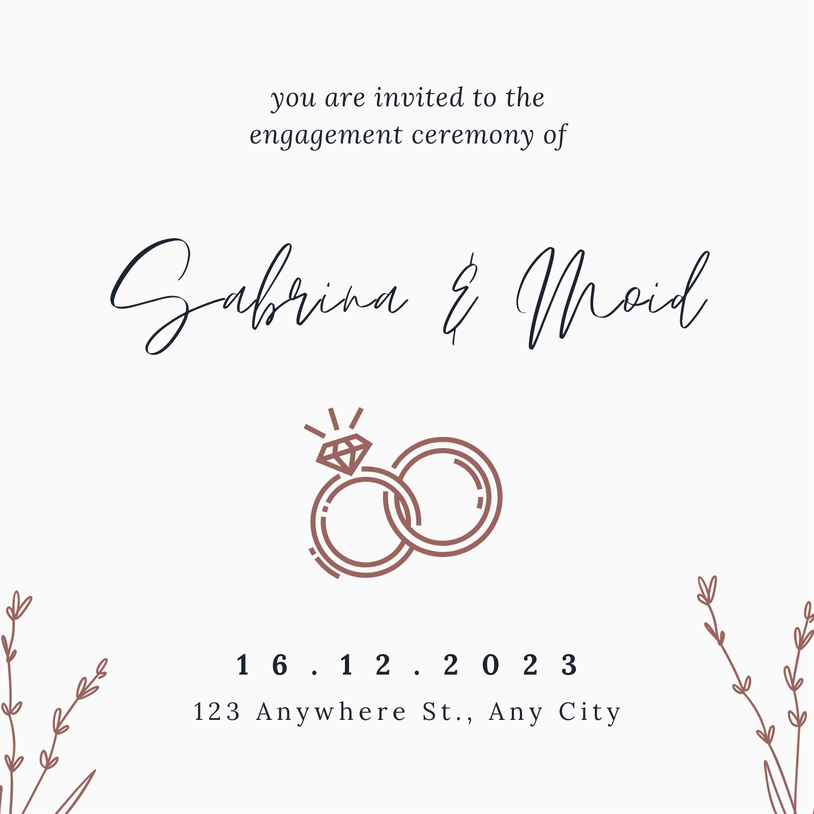 Ring Ceremony Invitation Card - Design Online | Invitemart