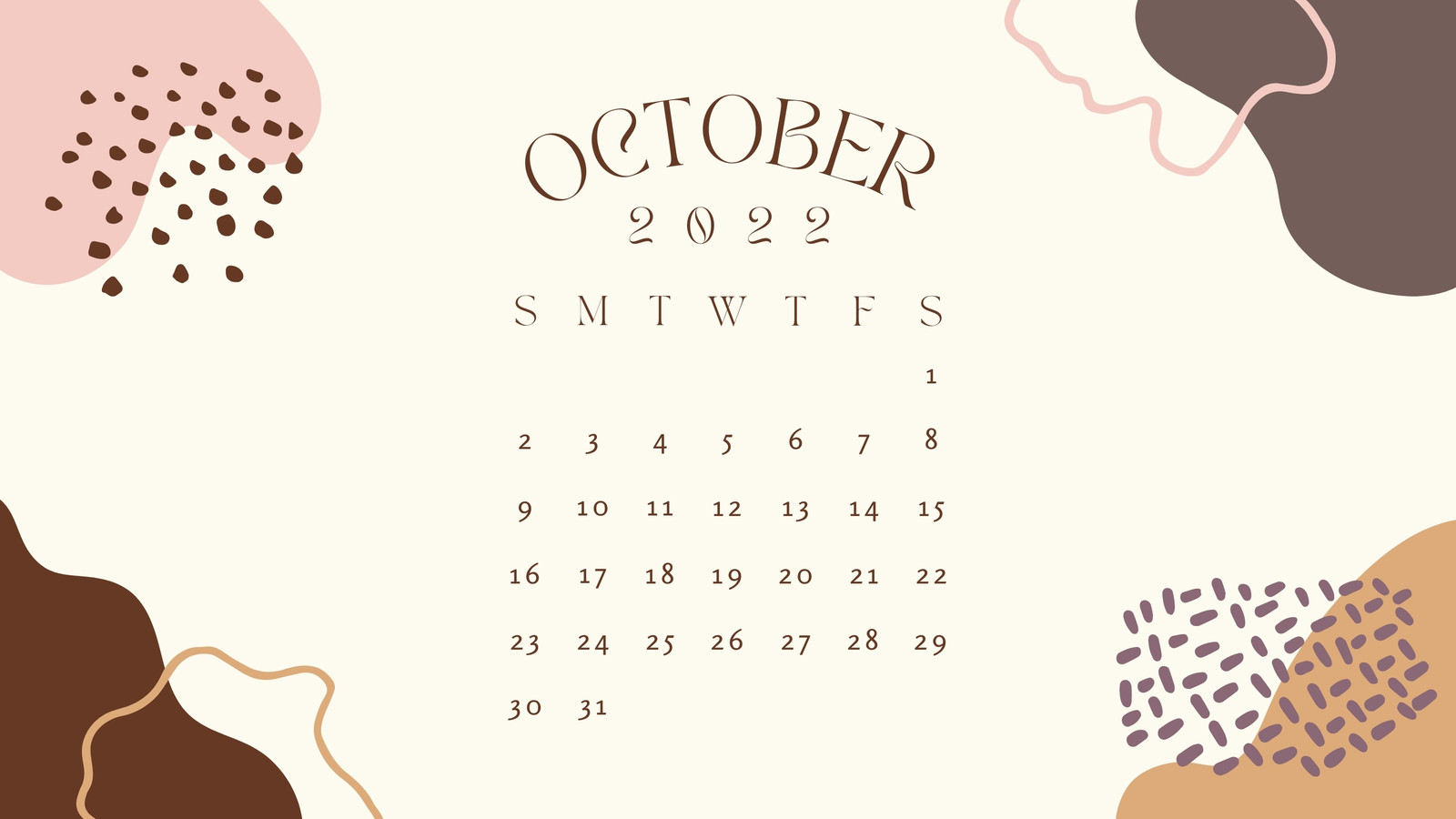 October 2022 Calendar Wallpaper Free Customizable Geometric Desktop Wallpaper Templates | Canva