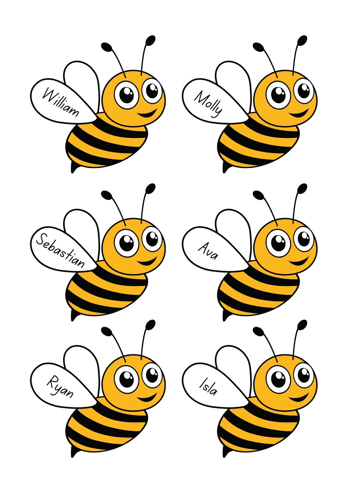 Bumble Bee Name Tags