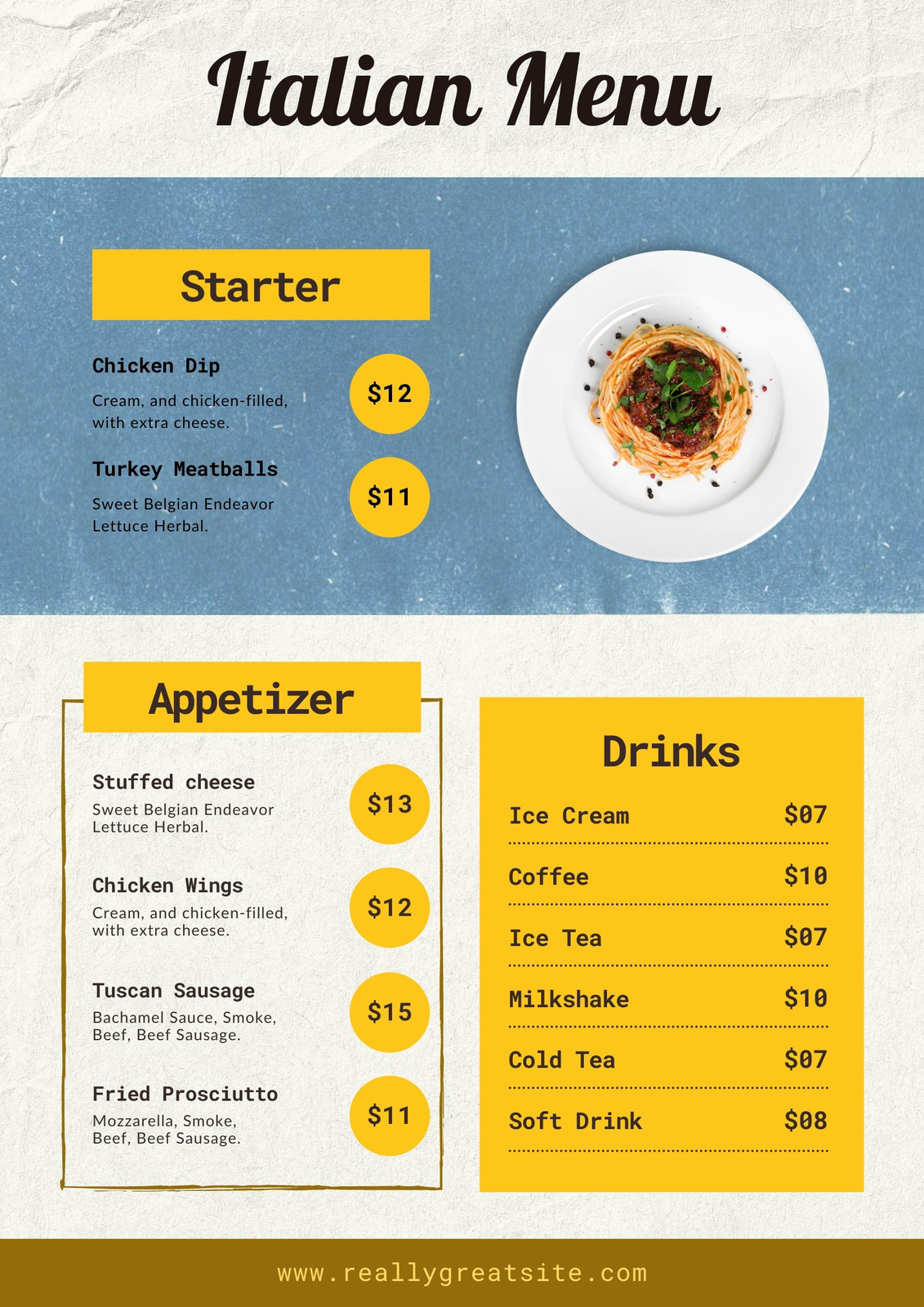 Yellow Black Photo Lunch Weekly Menu - Templates by Canva
