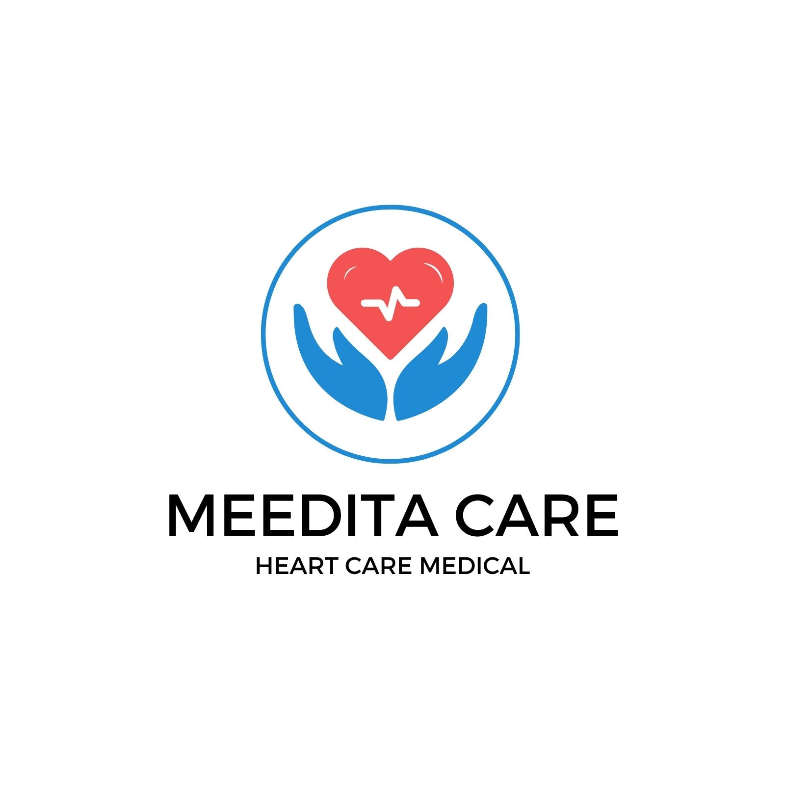 Hands + heart + medical cross logo. – MasterBundles