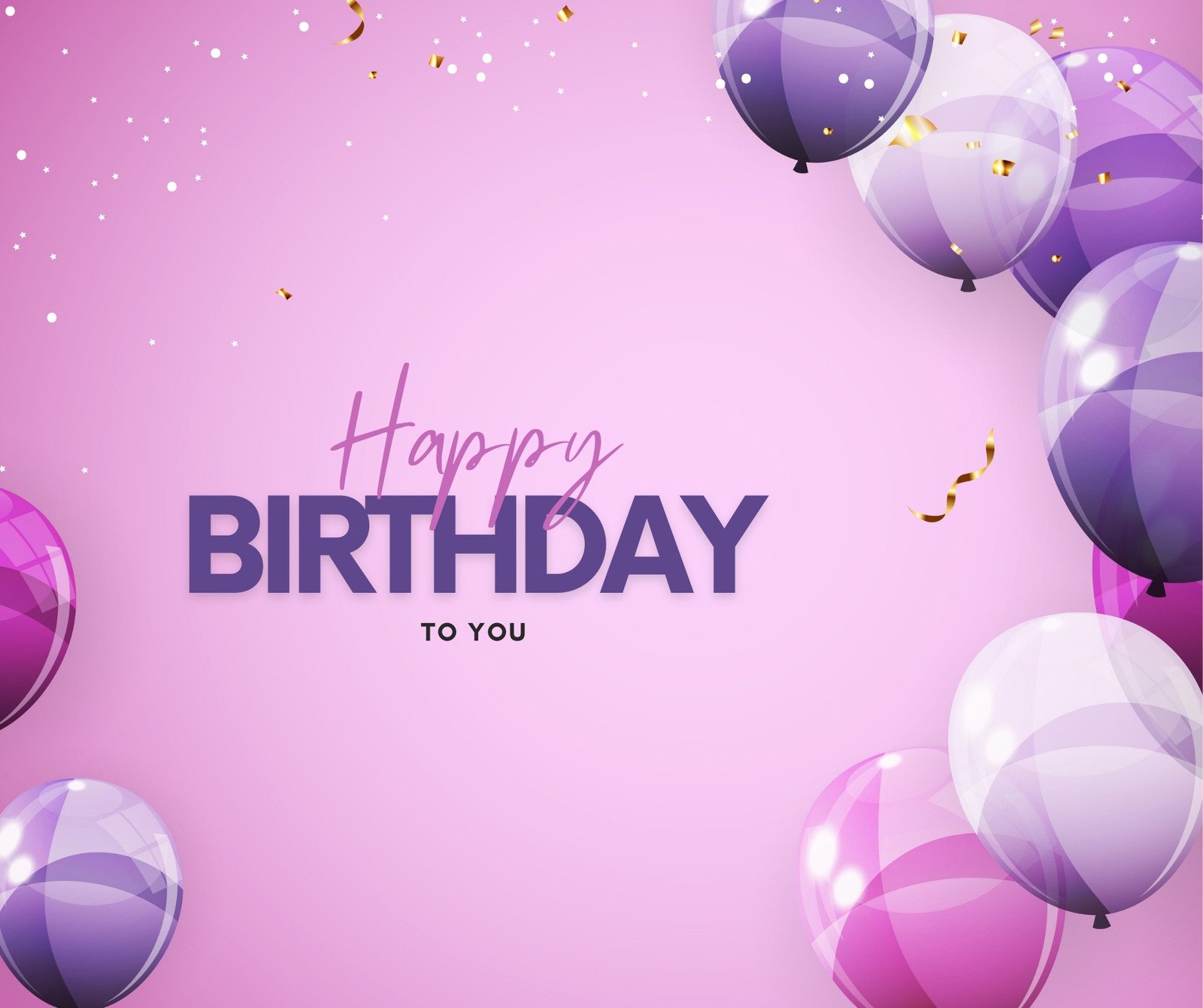 Purple Happy Birthday Facebook post
