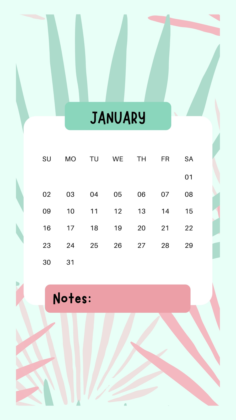 wallpaper calendar january 2022