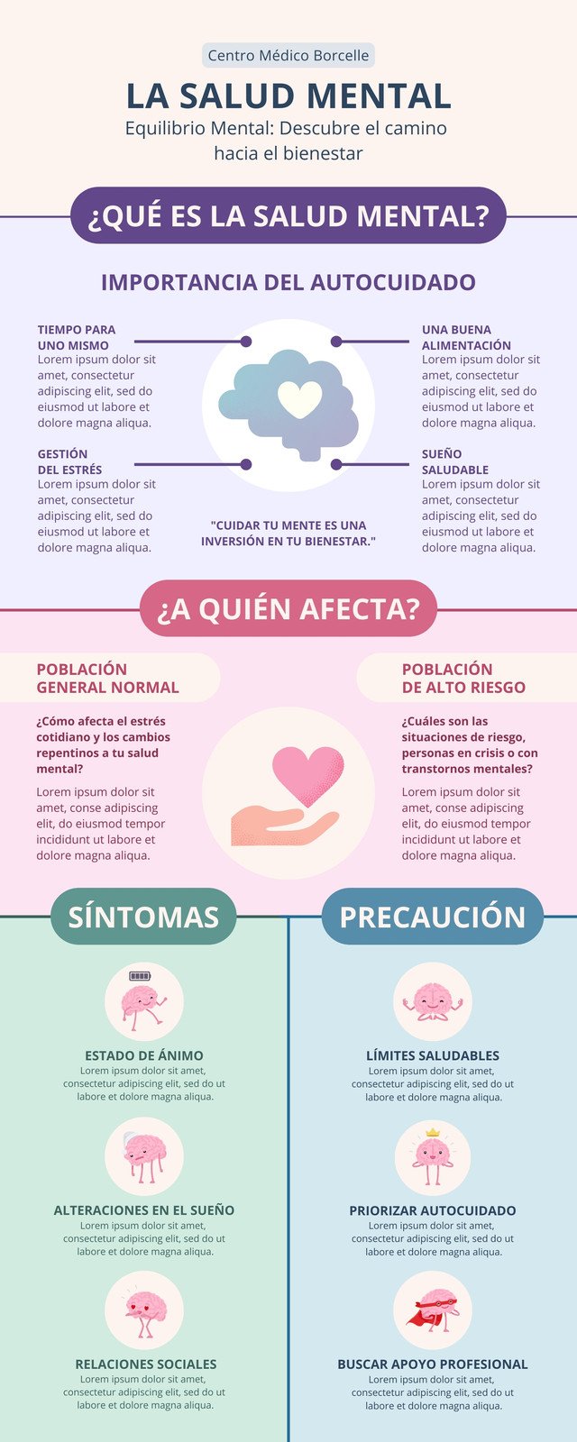 Infografía Salud Mental Ilustrado Multicolor