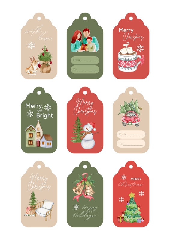 Free and customizable holiday gift tag templates | Canva