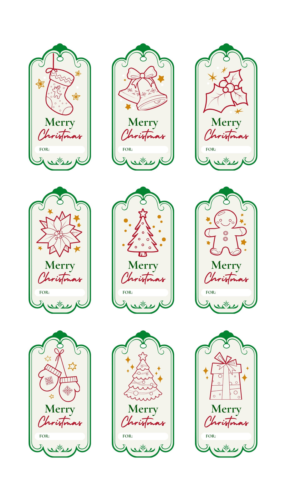 Free Printable Merry Christmas Gift Tags
