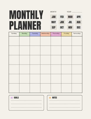 Page 3 - Free personalized monthly planner templates to print | Canva