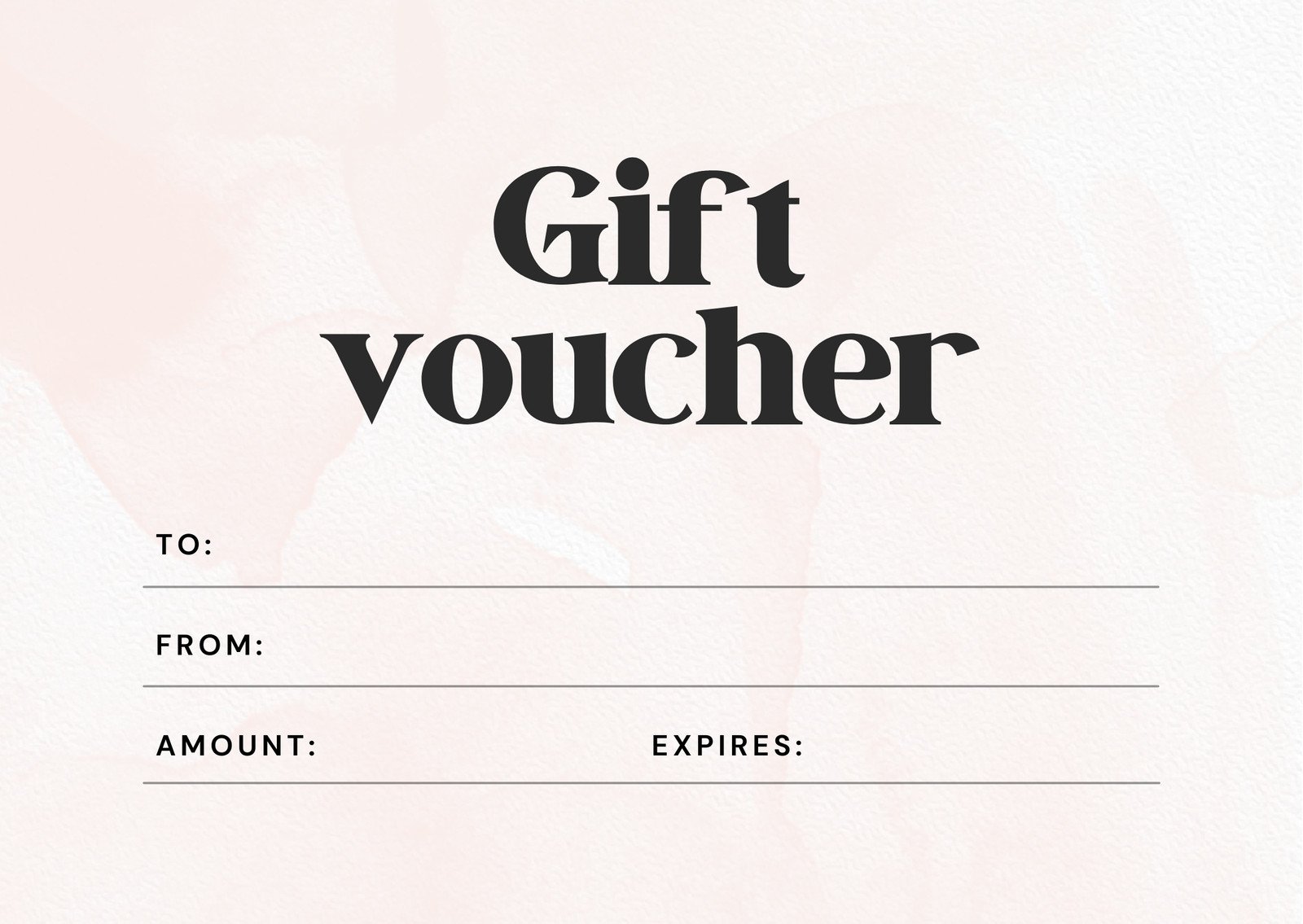 Pink Minimalist Gift Card Voucher Gift Certificate