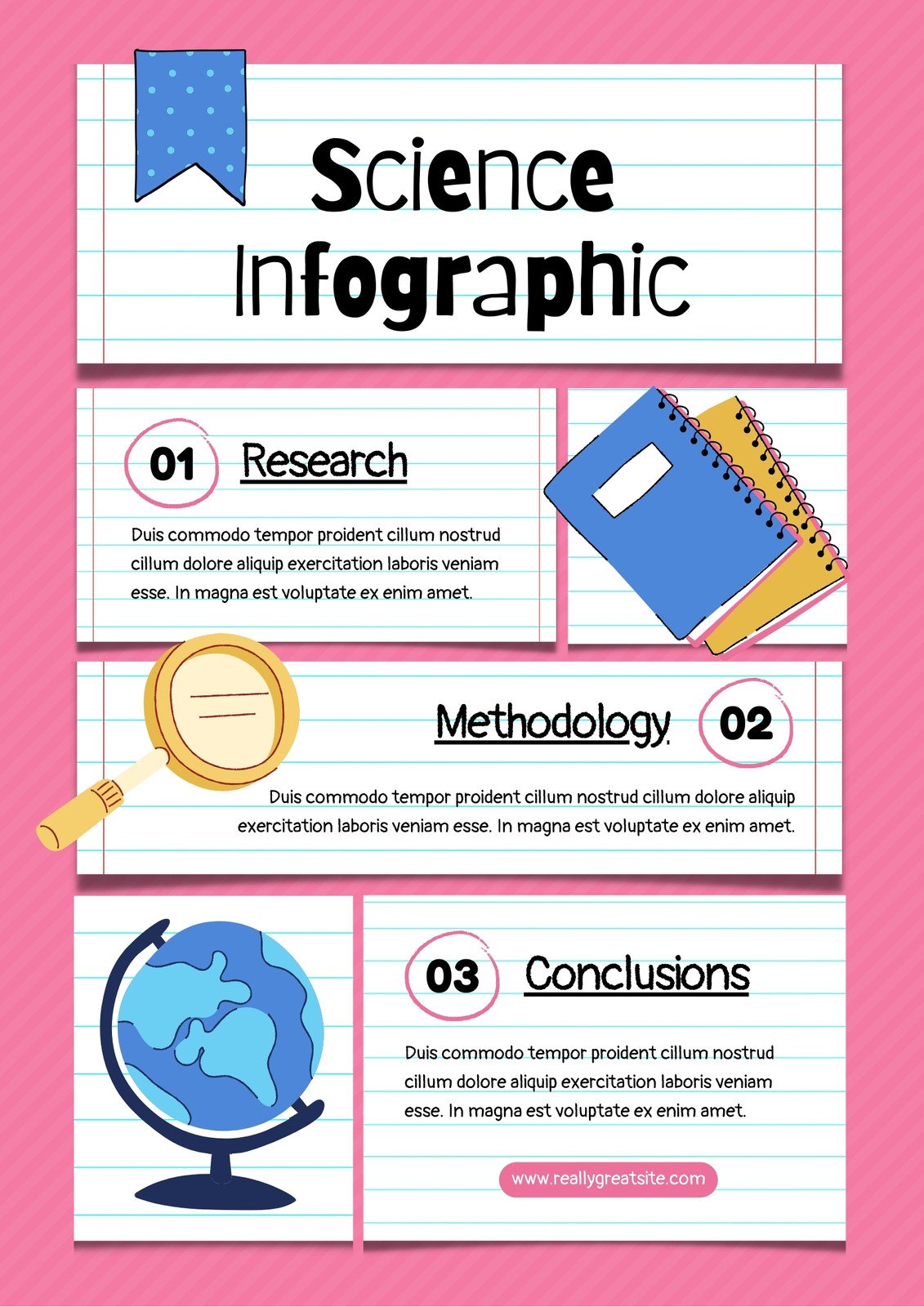 Pink and Blue Illustrative Science Infographic Poster