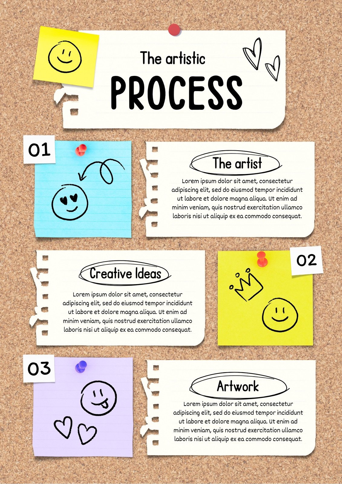 Brown and Yellow Doodle The artistic Process Poster
