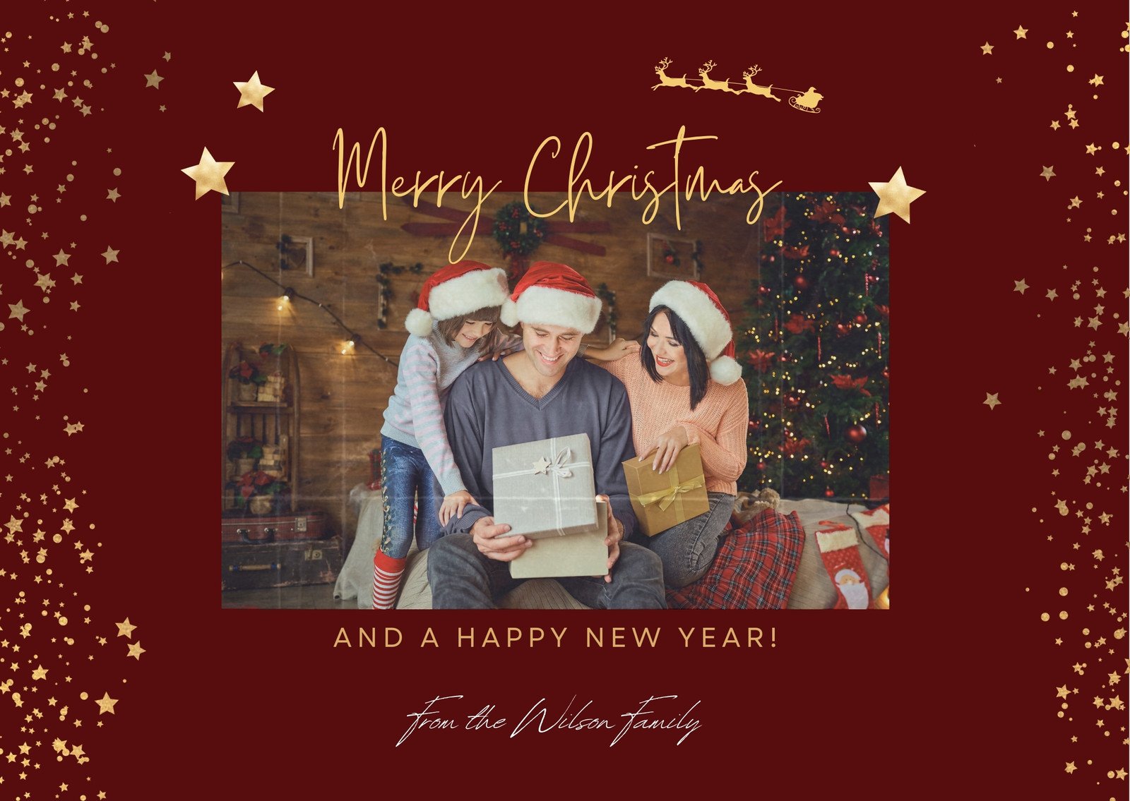 Free custom printable Christmas card templates