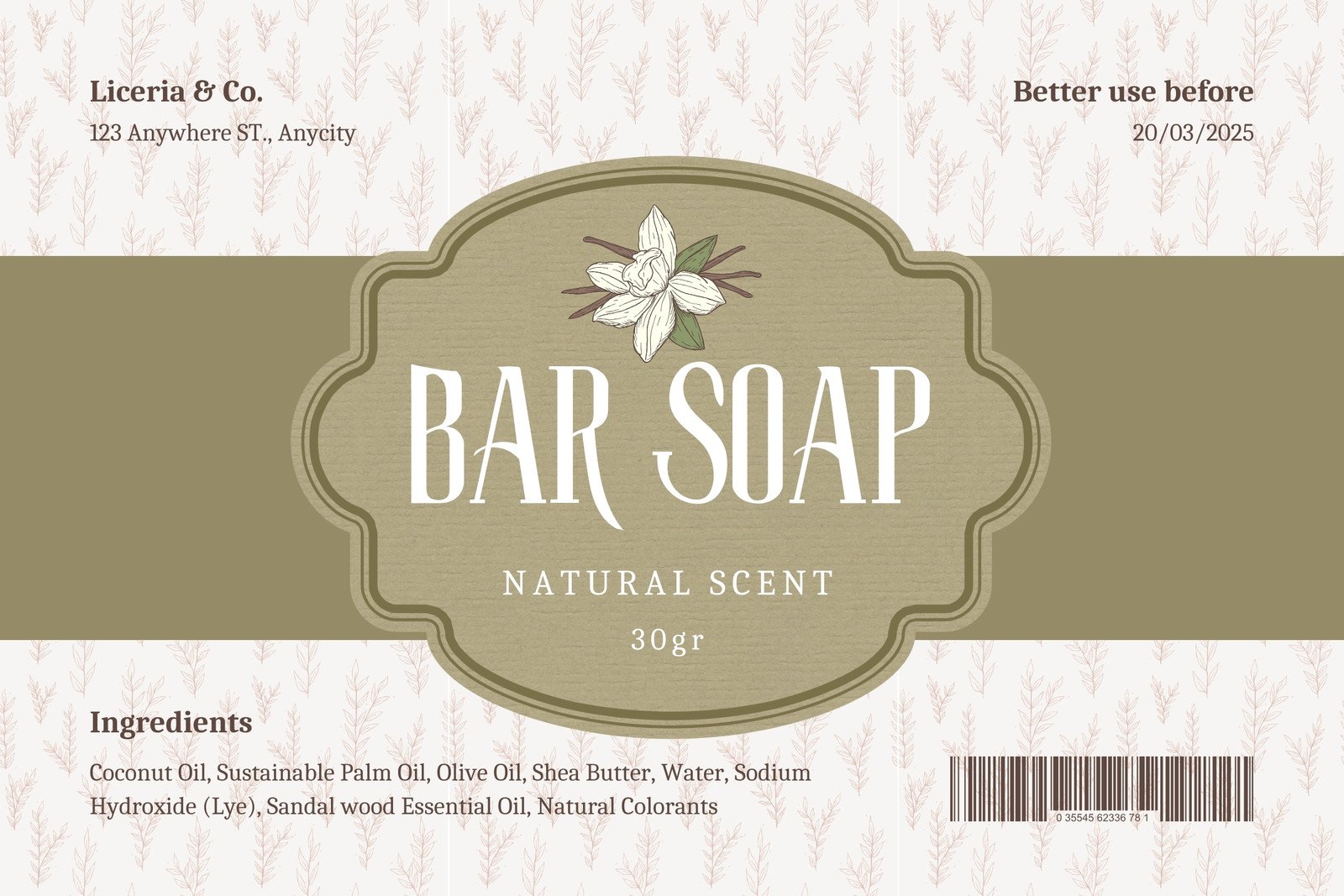 Soap Bar Label Design Template: Custom Soap Label Wrappers