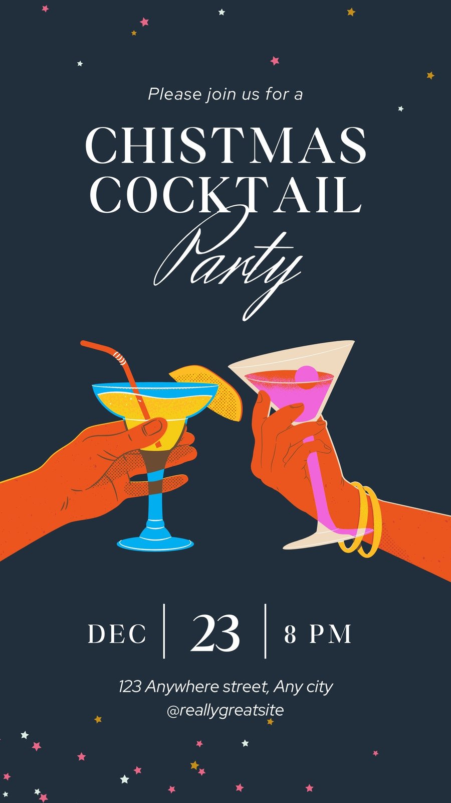 Retro Cocktail Party Poster Background Wallpaper Image For Free