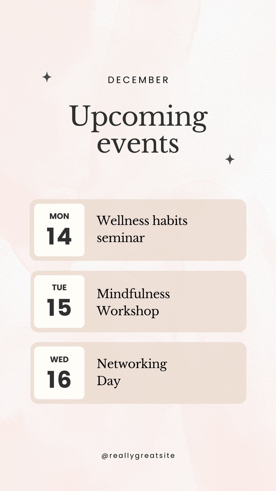 Pink Minimalist Upcoming Events Calendar Instagram Story
