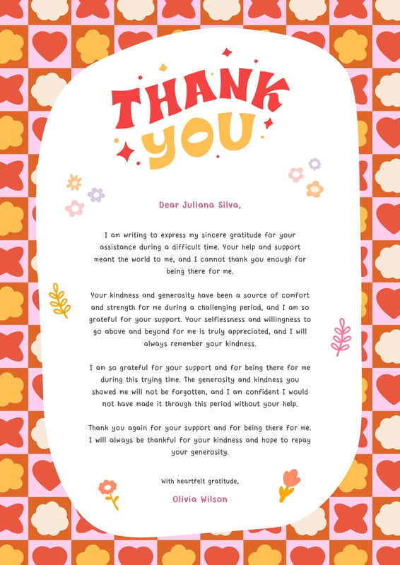 Page 3 - Free and printable thank you letter templates | Canva