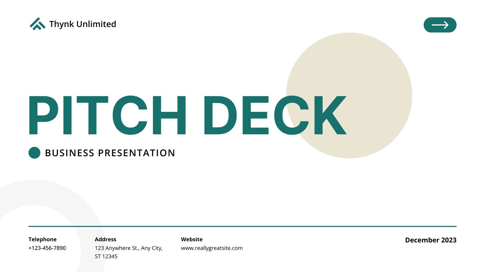 White Green Simple and Professional Business Pitch Deck Presentation